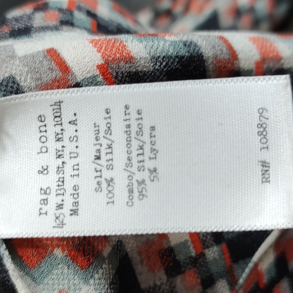 Rag And Bone Textured Silk Hi-Lo Button Down Blouse - Picture 7 of 8